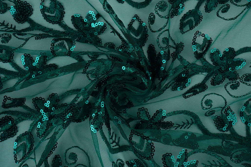 Mesh Embroidered Sequins Melissa Sea Green
