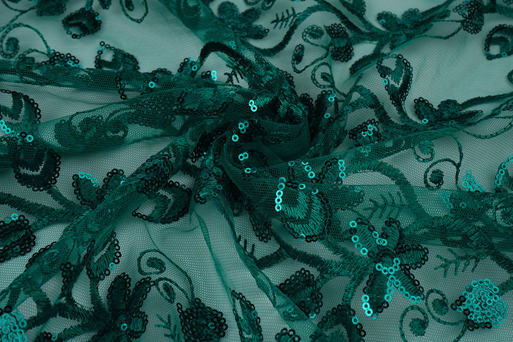 Mesh Embroidered Sequins Melissa Sea Green