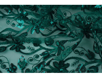 Netz Bestickt Pailletten Melissa Meergrün