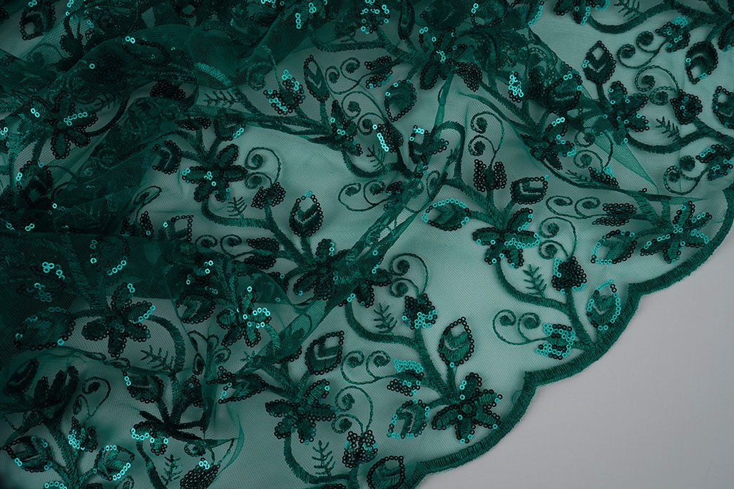Mesh Embroidered Sequins Melissa Sea Green