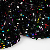 Sequins on Velvet Black - Multi
