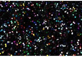 Sequins on Velvet Black - Multi