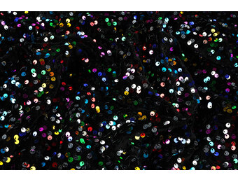 Sequins on Velvet Black - Multi