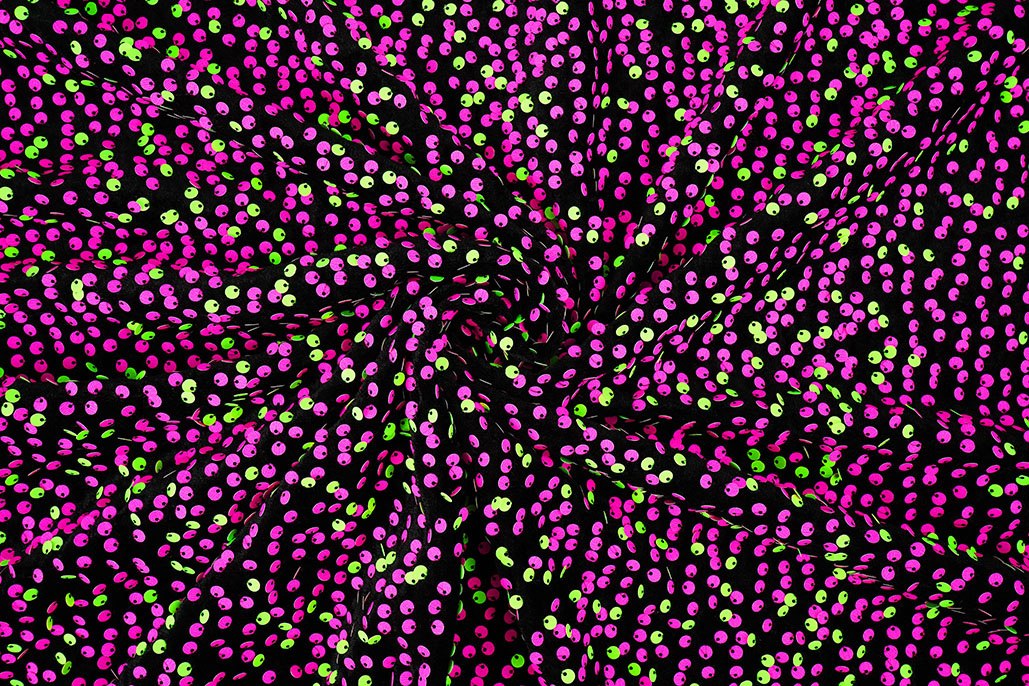 Sequins on Velvet Black - Fluor