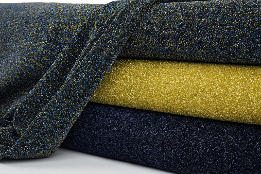 Lurex Tanz Blau - Gold