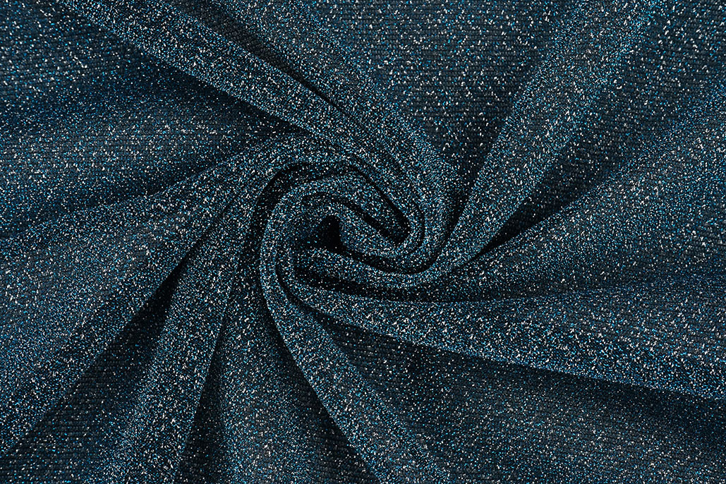 Lurex Tanz Aqua - Silber