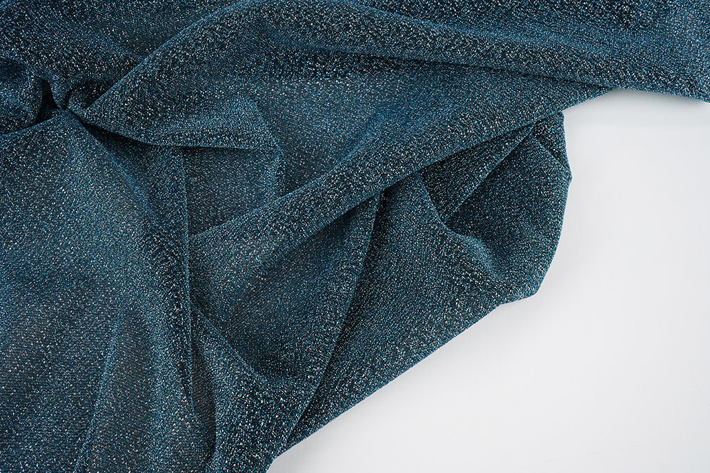 Lurex Tanz Aqua - Silber