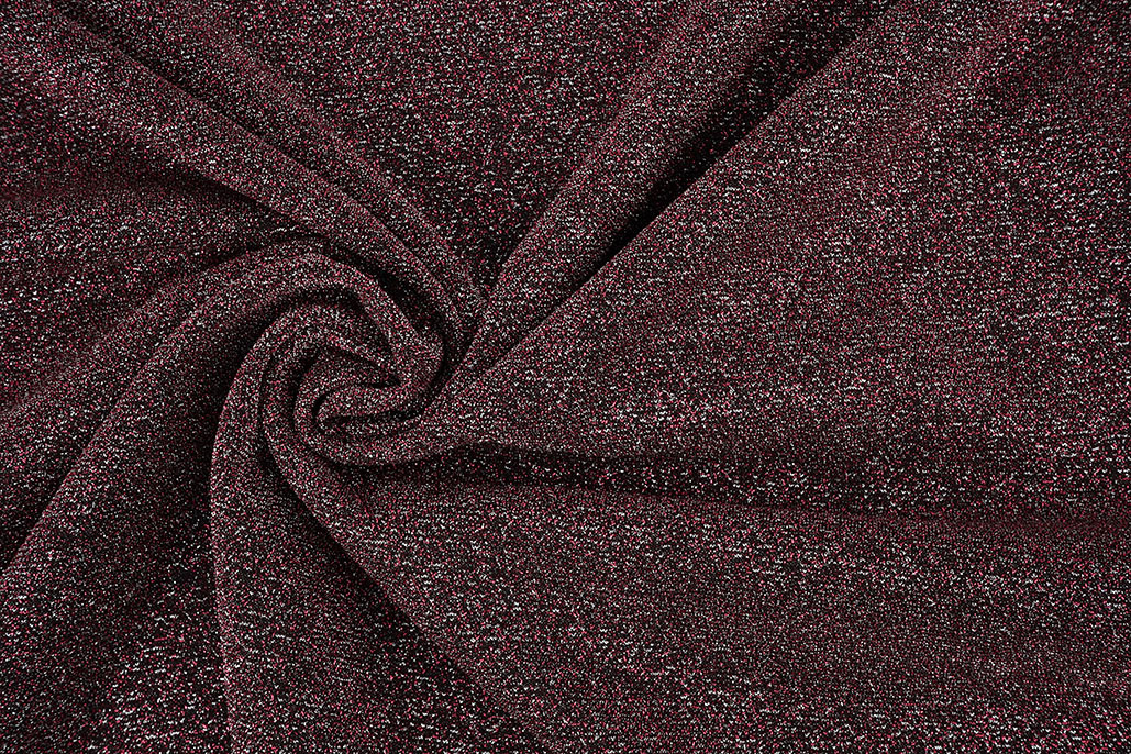 Lurex Tanz Bordeaux - Silber