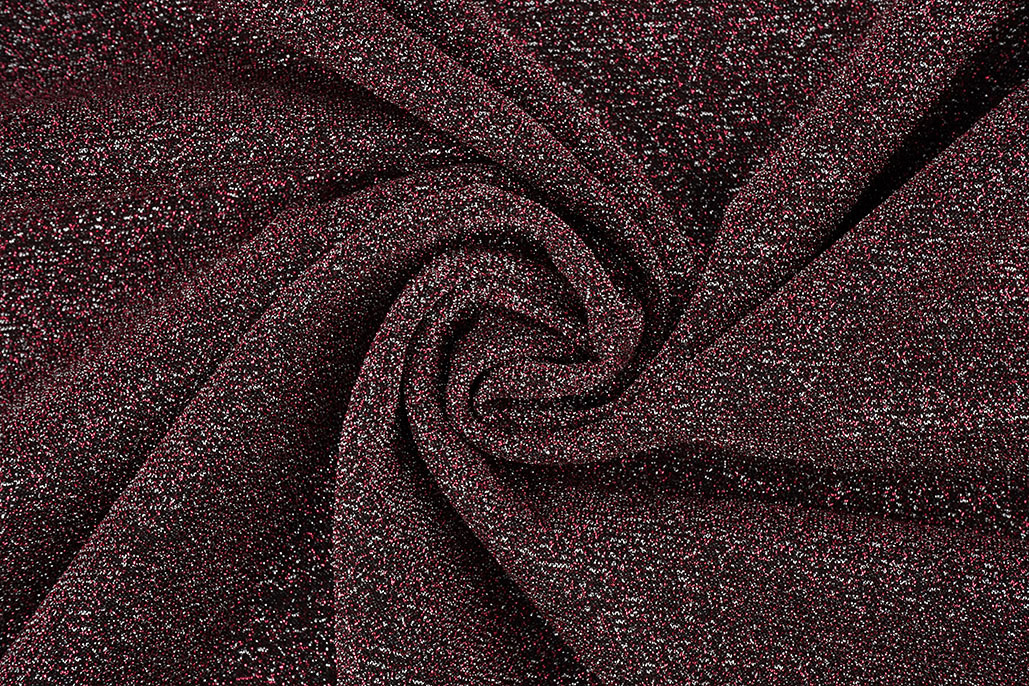 Lurex Tanz Bordeaux - Silber