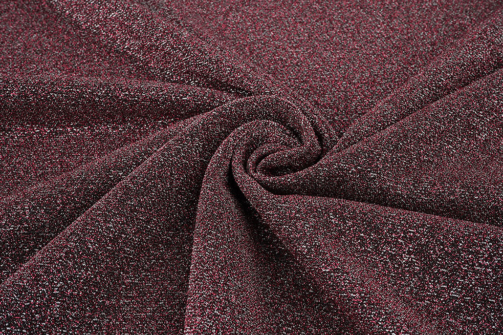 Lurex Tanz Bordeaux - Silber