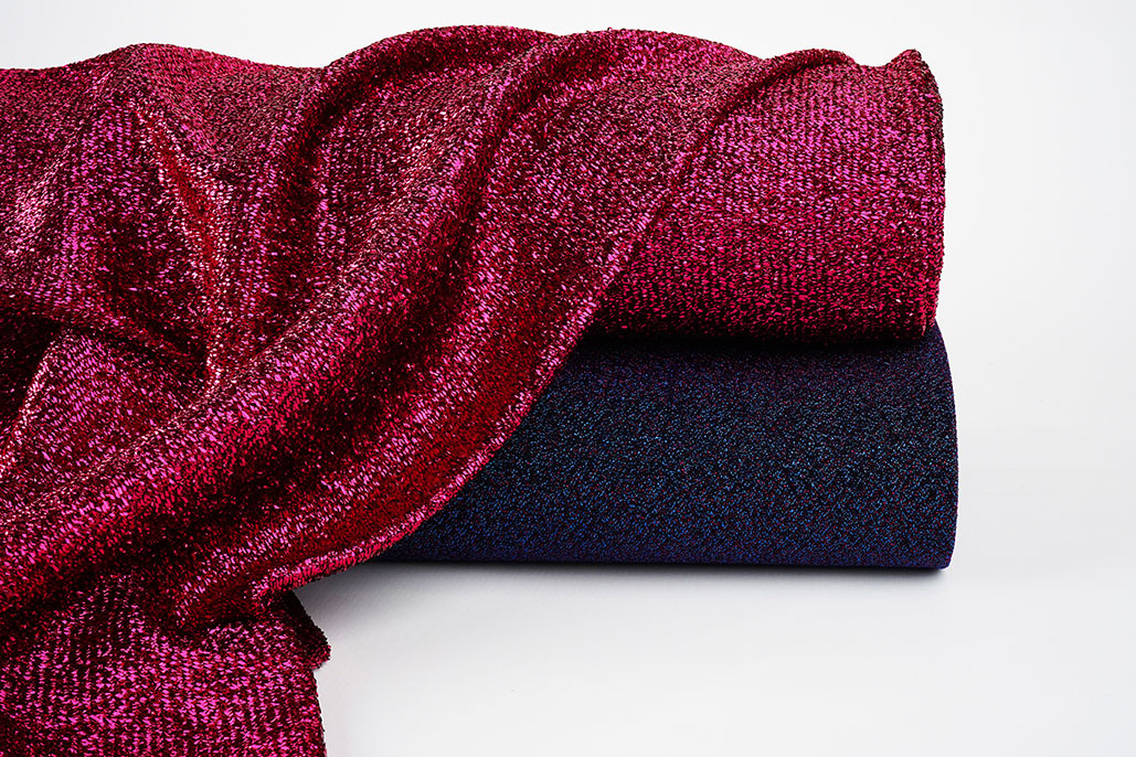 Lurex Tanz Blau - Fuchsia
