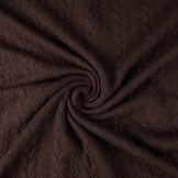 Strickstoff Zopfmuster Jersey Braun