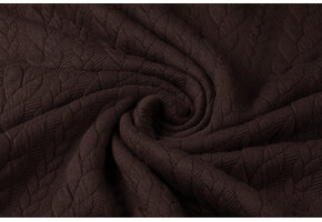 Strickstoff Zopfmuster Jersey Braun