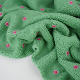 Teddy Stof Geborduurd Bloemen Camilla Groen