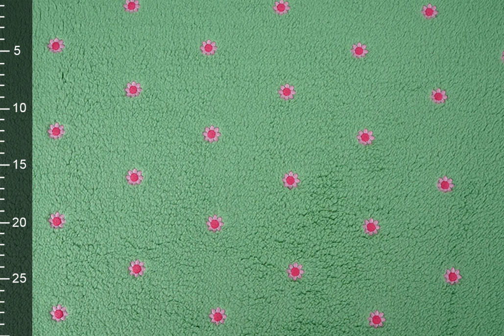 Curly Teddy Embroidered Camilla Green