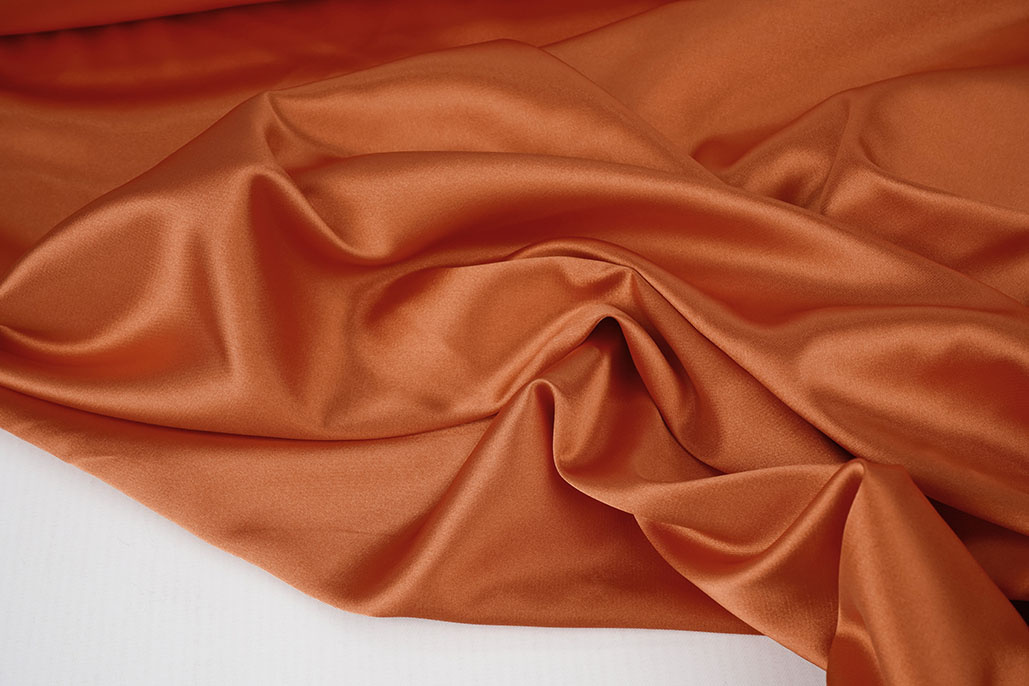 Stretch Satin Orange Brique