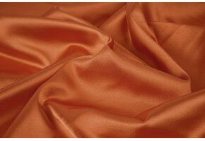 Stretch Satijn Oranje Brique