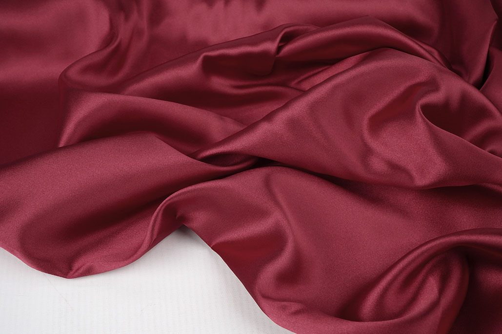Stretch Satin Wine Red
