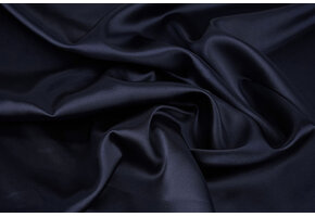 Stretch Satijn Donker Marine Blauw