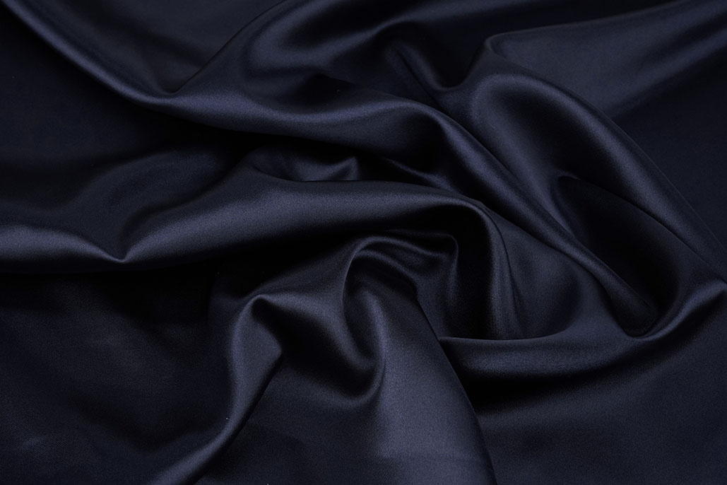 Stretch Satin Dark Navy Blue