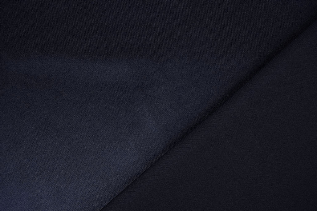 Stretch Satijn Donker Marine Blauw