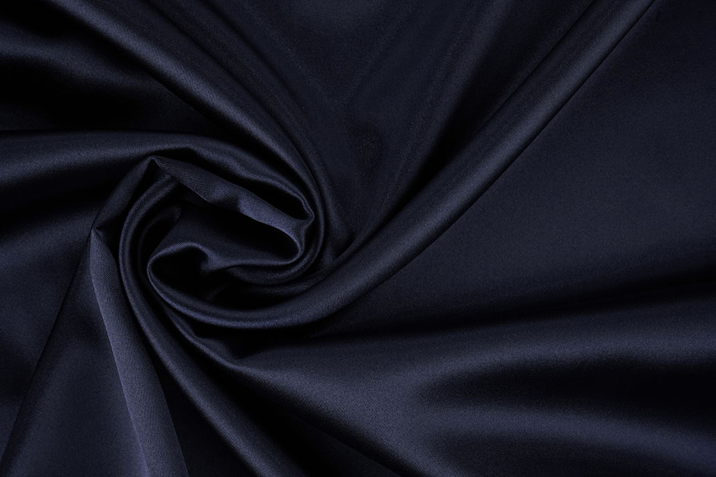 Stretch Satin Dunkel Marineblau