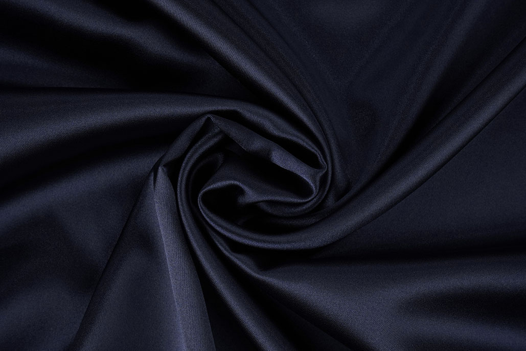 Stretch Satin Dark Navy Blue