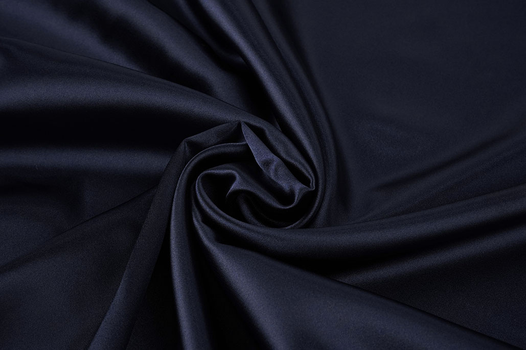 Stretch Satin Dark Navy Blue