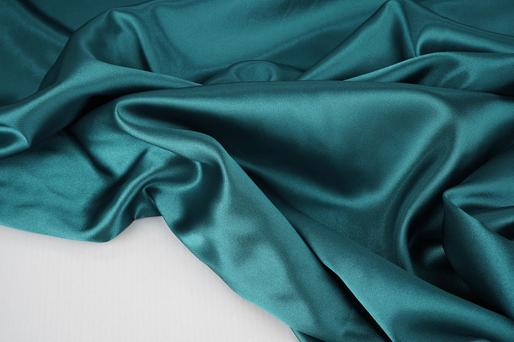 Stretch Satin Dunkel Meergrün