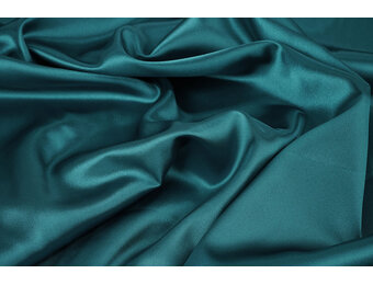 Stretch Satijn Donker Zeegroen