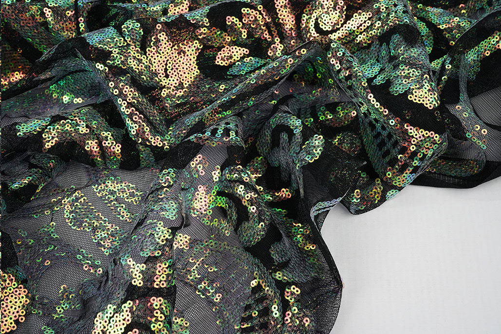 Pailletten op Mesh Mia