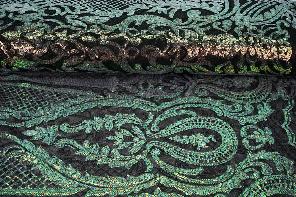 Pailletten op Mesh Mia