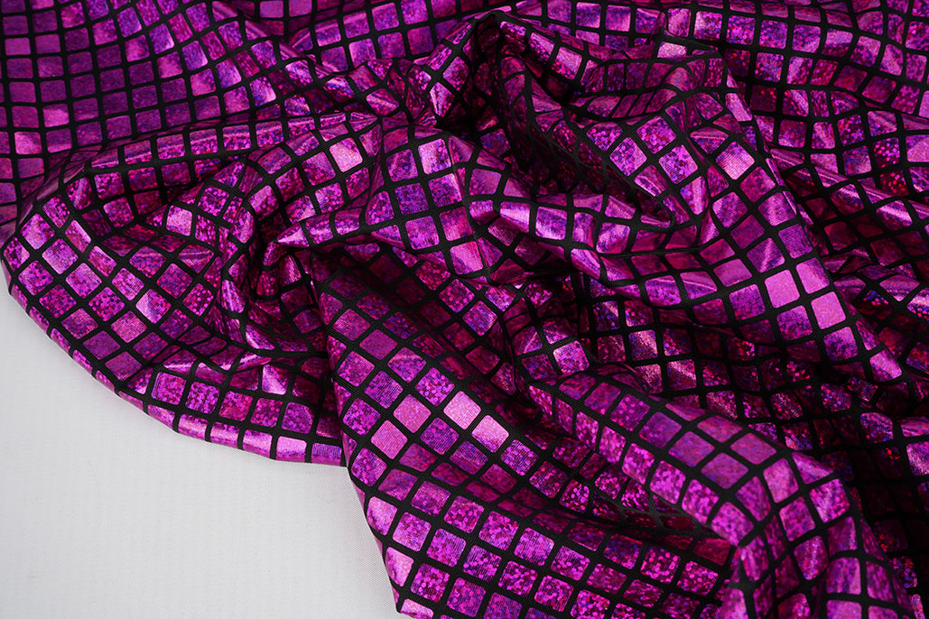 Lamé Karo Fuchsia Rosa