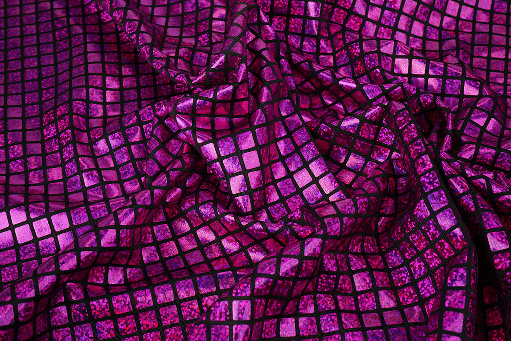 Lamé Karo Fuchsia Rosa