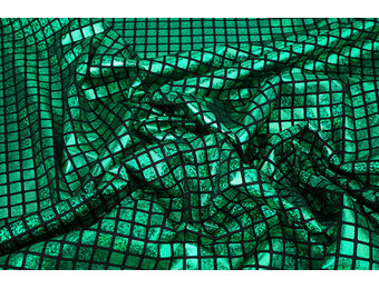 Lamé Check Grass Green