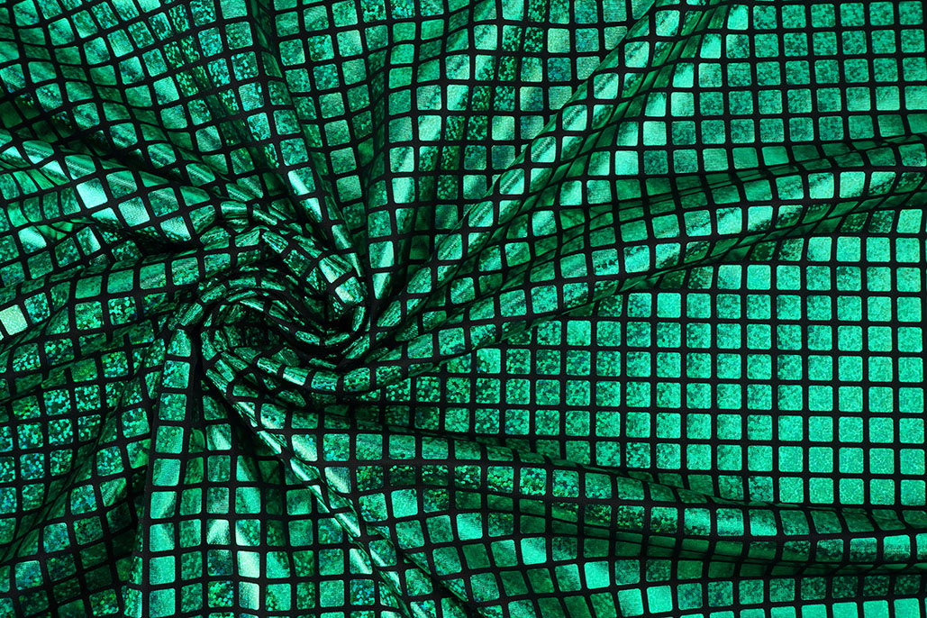 Lamé Check Grass Green