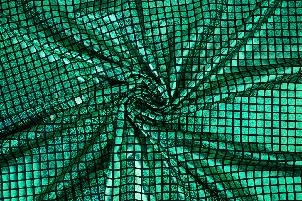 Lamé Check Grass Green