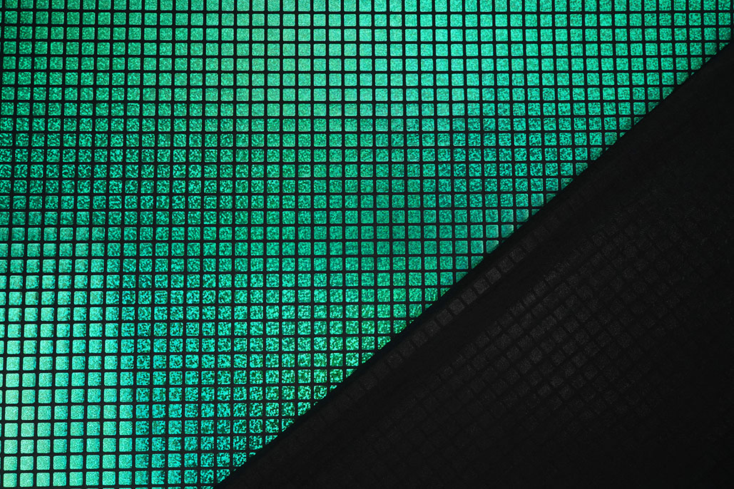 Lamé Check Grass Green