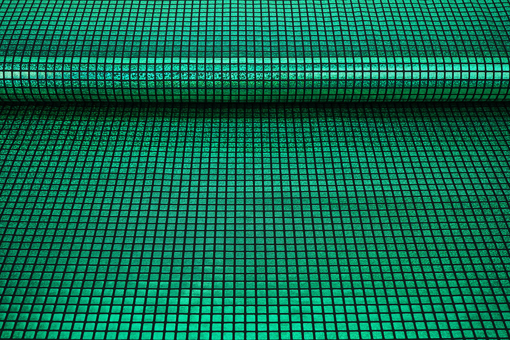 Lamé Check Grass Green