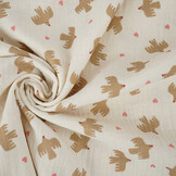 Double Gauze Organic Birds Natural