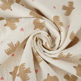 Baumwoll Musselin Organic Vögel Natürlich