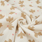 Double Gauze Organic Birds Natural