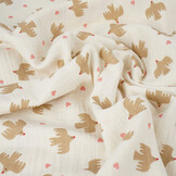 Double Gauze Organic Birds Natural