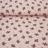 Double Gauze Organic Birds Pink