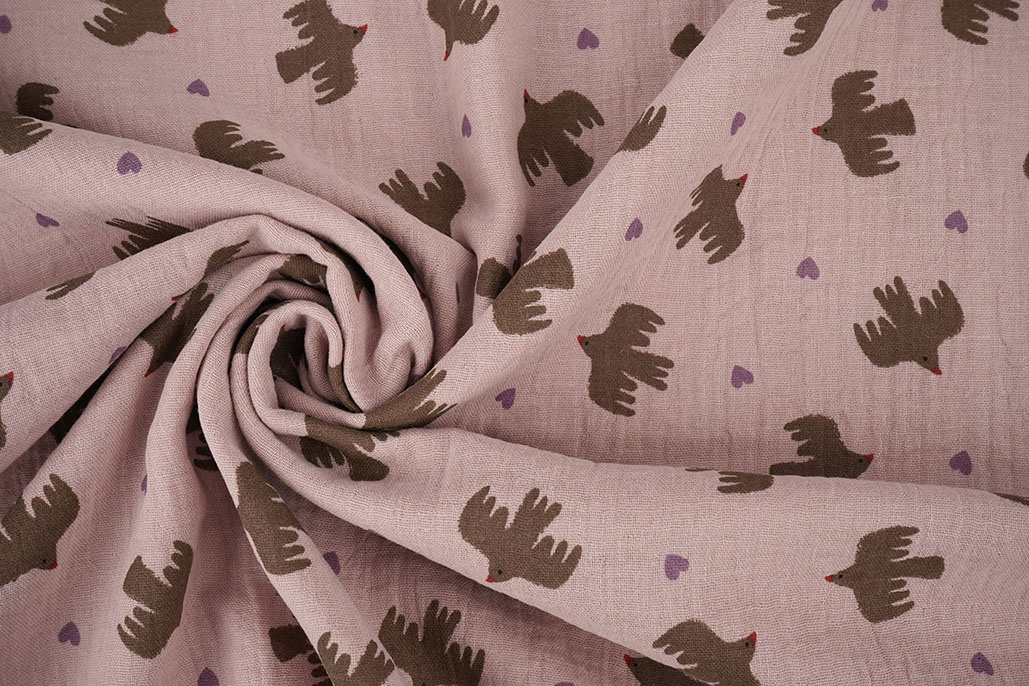 Hydrofiel Organic Vogels Roze