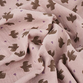 Double Gauze Organic Birds Pink