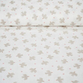 Double Gauze Organic Birds White