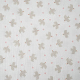Double Gauze Organic Birds White