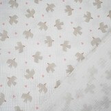 Double Gauze Organic Birds White