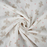 Hydrofiel Organic Vogels Wit